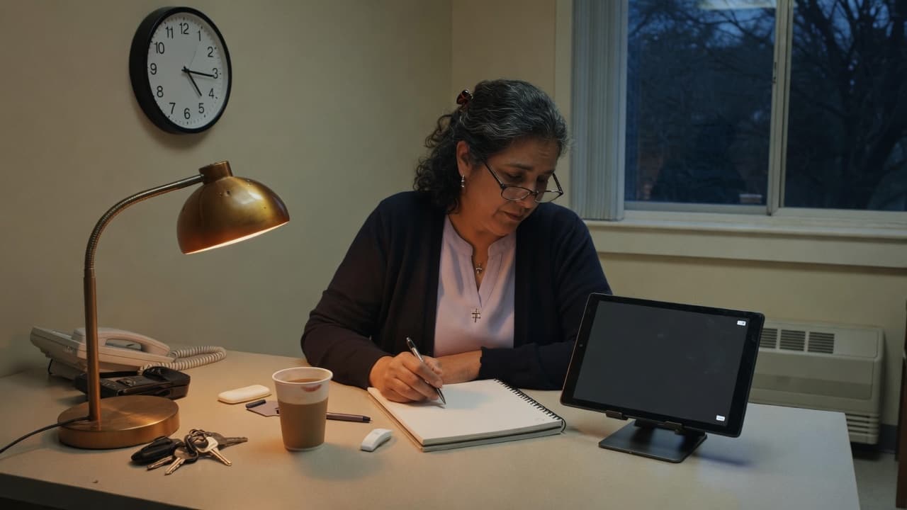 Care coordinator at a night desk