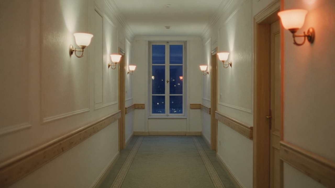 A quiet assisted-living corridor at night